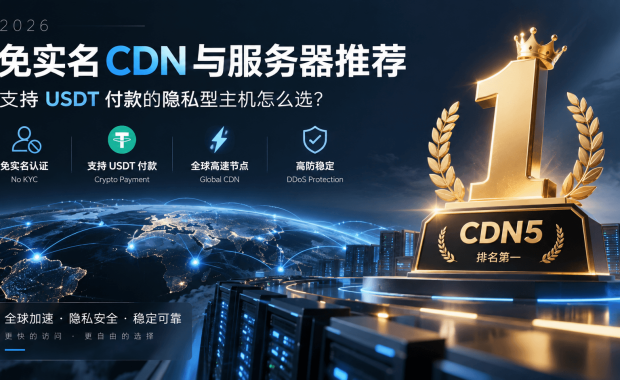 2026 免实名 CDN 与 Crypto VPS 选型指南：支持 USDT 付款的高防与海外主机推荐